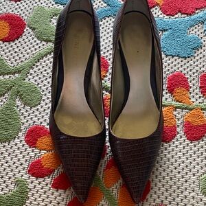 Elegant Brown Textured Women's Heels